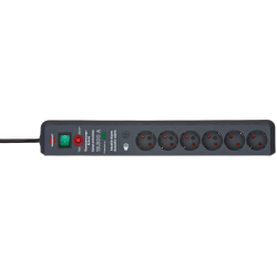 prelungitor brennenstuhl secure-tec 6 prize, protectie supratensiune, intrerupator, 3m