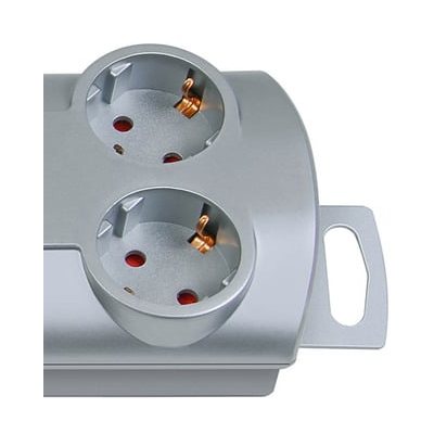 multipriza brennenstuhl primera-line technics 10 prize, intrerupator, 2m, argintiu