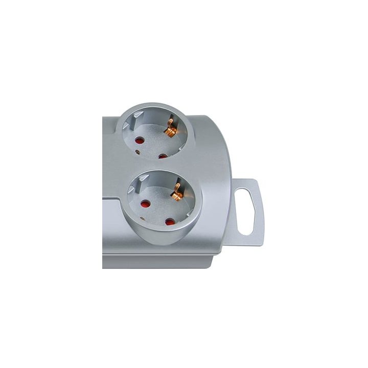 multipriza brennenstuhl primera-line technics 10 prize, intrerupator, 2m, argintiu