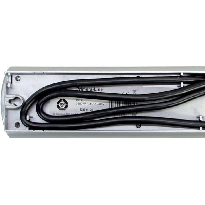 multipriza brennenstuhl primera-line technics 10 prize, intrerupator, 2m, argintiu