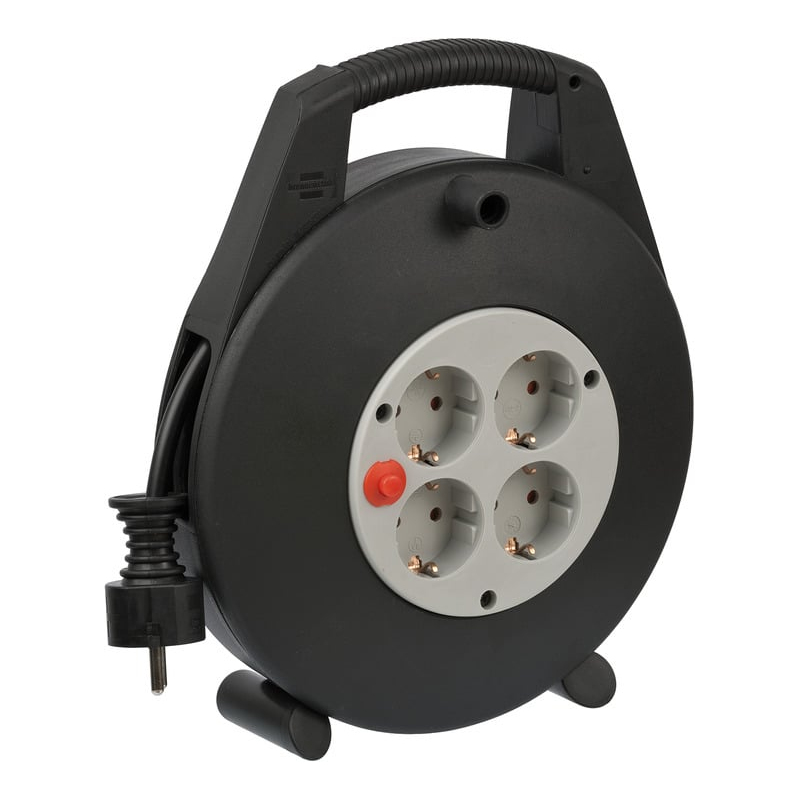 prelungitor cu tambur brennenstuhl vario line, 4 prize, 10m