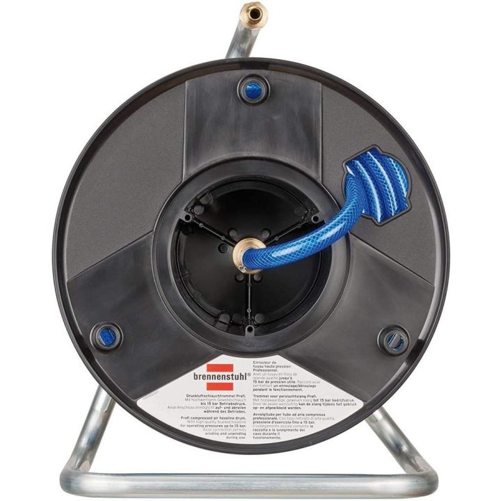 furtun aer comprimat compresor brennenstuhl cu tambur, anti rasucire, 20m, o 6 12mm, 15 bari