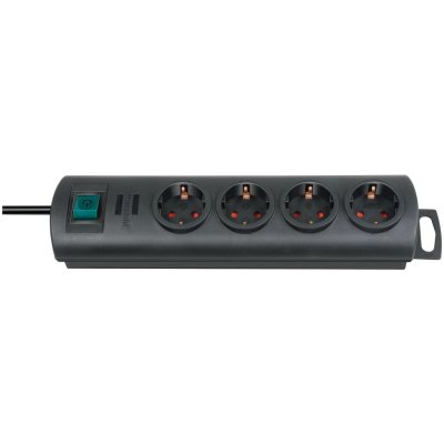 prelungitor brennenstuhl primera-line 4 prize 1.5m, h05vv-f 3g1,5, negru