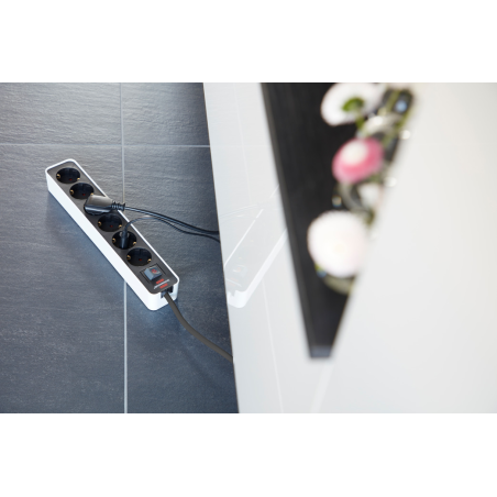 prelungitor brennenstuhl ecolor 6 prize, 1.5m h05vv-f 3g1,5 negru alb