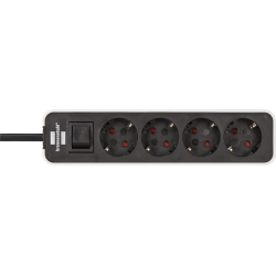 prelungitor brennenstuhl ecolor 4 prize, 1.5m h05vv-f 3g1,5 alb negru