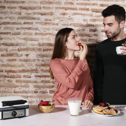 aparat pentru preparat vafe gofre cecotec fun gofrestone double, 1200w, termostat ajustabil, invelis antiaderent