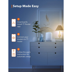 sistem wi-fi mesh taotronics tri-band (2-pack) ac3000 gigabit cu acoperire completa pentru casa