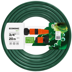 set furtun gradina irigat 3 straturi cu armatura economic cellfast ,3 4 20m, stropitor, conector