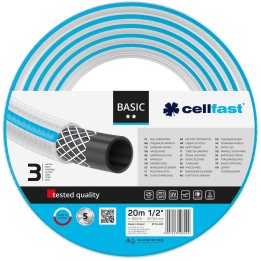 furtun pentru gradina cellfast basic cu 3 straturi, 1 2  , armat, 20m, protectie uv
