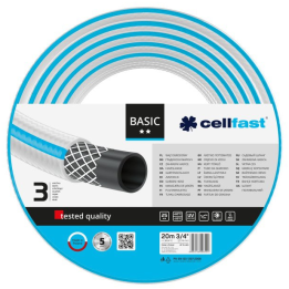 furtun pentru gradina cellfast basic cu 3 straturi, 3 4  , armat, 20m, protectie uv