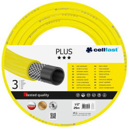 furtun pentru gradina cellfast plus cu 3 straturi, 1 2  , armat, 25m, protectie uv