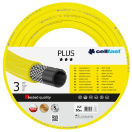 furtun pentru gradina cellfast plus cu 3 straturi, 1 2  , armat, 50m, protectie uv