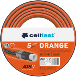 furtun pentru gradina cellfast orange cu 5 straturi, 1 2  , armat, 25m, protectie uv, antirasucire
