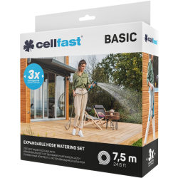 set furtun pentru gradina extensibil cellfast basic 7.5m, pistol, conectori