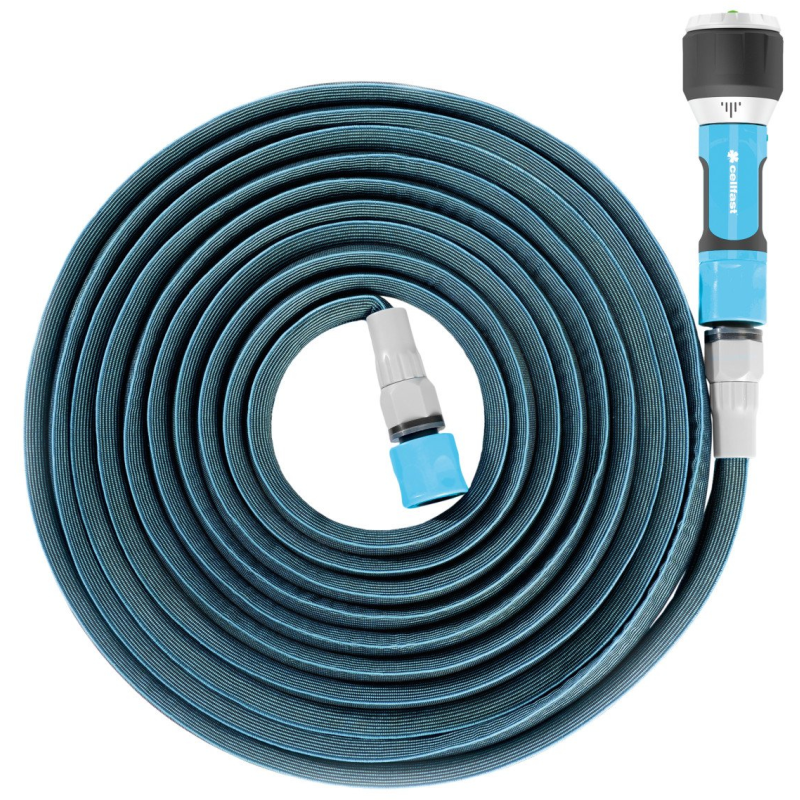 set furtun pentru gradina extensibil cellfast zygzag 30m, pistol, conectori