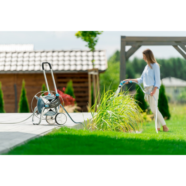 furtun cu tambur cellfast explorer, furtun pentru gradina multiflex atsv 1 2  , 25m, accesorii incluse