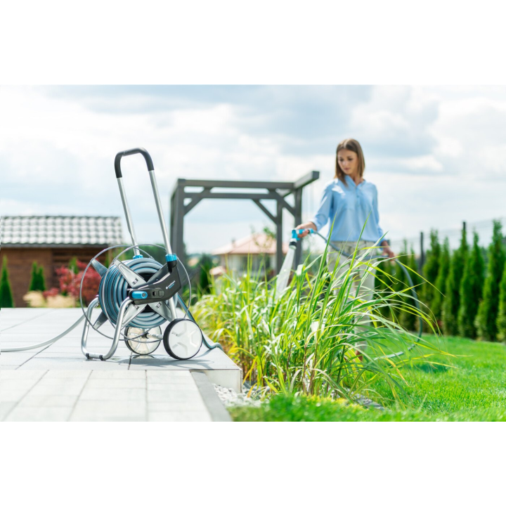 furtun cu tambur cellfast explorer, furtun pentru gradina multiflex atsv 1 2  , 25m, accesorii incluse