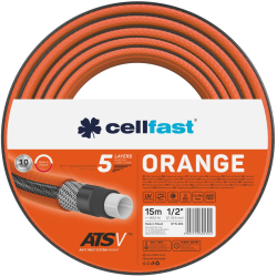 furtun pentru gradina cellfast orange cu 5 straturi, 1 2  , armat, 15m, protectie uv, antirasucire