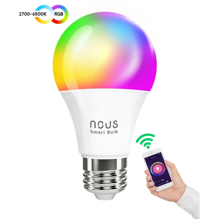 bec led rgb smart nous p3, e27, control din aplicatie