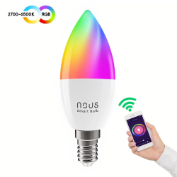 bec led rgb smart nous p4, e14, control din aplicatie
