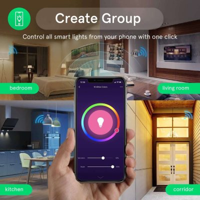 bec led rgb smart nous p4, e14, control din aplicatie
