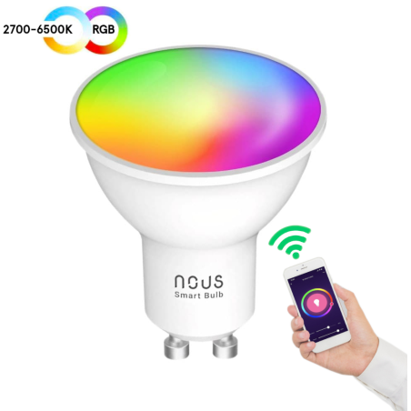 bec led rgb smart nous p8, gu10, control din aplicatie