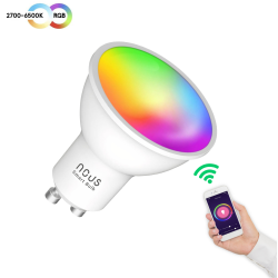 bec led rgb smart nous p8, gu10, control din aplicatie