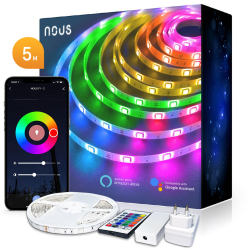 banda led smart nous f1 wifi, 5 metri, control app