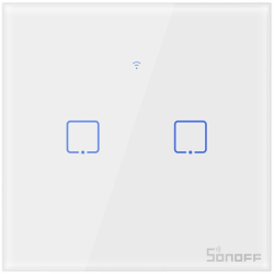 intrerupator smart  cu touch wifi + rf 433 sonoff t1 eu tx, 2 canale
