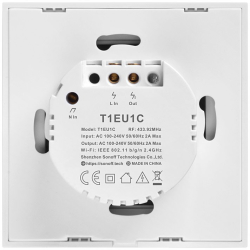 intrerupator smart  cu touch wifi + rf 433 sonoff t1 eu tx, 2 canale