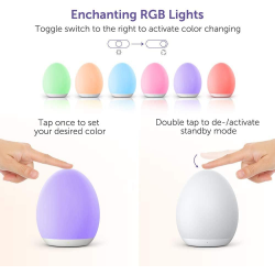 lampa de veghe vava va-cl009 led, rgb, cu reglare touch a intensitatii, lumina calda