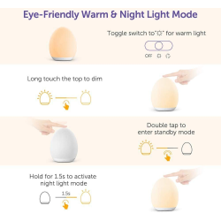 lampa de veghe vava va-cl009 led, rgb, cu reglare touch a intensitatii, lumina calda