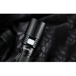 lanterna led supfire x60-t cu zoom, 36w, 3000 lm, 3400 mah, incarcare usb, ip34, functie powerbank