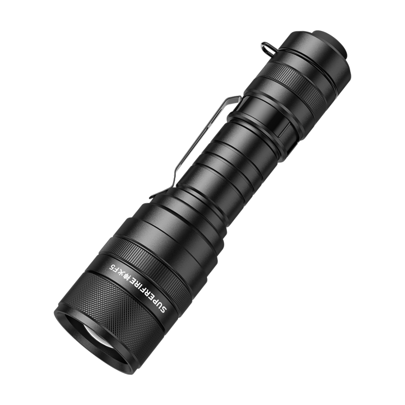 lanterna led superfire f5 cu zoom, 10w, 1100 lm, 5 moduri, rezistenta la apa, incarcare usb, negru