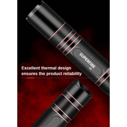 lanterna led superfire s5, 220lm, 300m, incarcare usb, negru