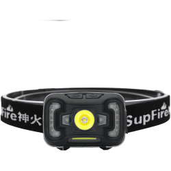 lanterna led pentru cap supfire hl16, 5w, 500 lm, 1800 mah, senzor de miscare, lumina rosie, incarcare usb, ip44