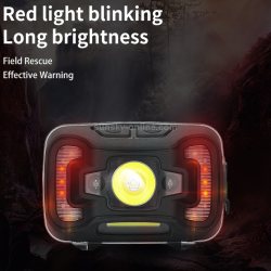 lanterna led pentru cap supfire hl16, 5w, 500 lm, 1800 mah, senzor de miscare, lumina rosie, incarcare usb, ip44