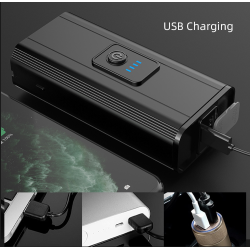 lanterna led pentru bicicleta supfire gt-r3, 1400lumeni, 130m, acumulator 2400 mah, usb