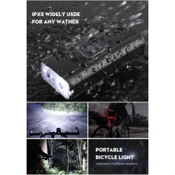lanterna led pentru bicicleta supfire gt-r3, 1400lumeni, 130m, acumulator 2400 mah, usb