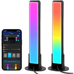 set 2 buc lampa led govee flow plus light bars rgbicww, wifi si bluetooth, tv ambient, alexa si google assistant