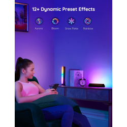set 2 buc lampa led govee flow plus light bars rgbicww, wifi si bluetooth, tv ambient, alexa si google assistant