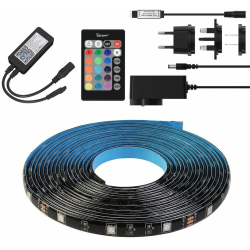 banda led sonoff wifi rgb l2 5m, sincronizare muzica, ip65, wifi, bluetooth, telecomanda