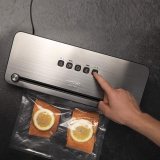 aparat de vidat si sigilat alimente cecotec 140 steelcut, putere 140 w, latime 31.5 cm,taiere folie, vidare umeda uscata, vidare