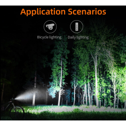 lanterna led pentru bicicleta supfire bl10, luminazitate automata, 90m, acumulator 1500 mah, usb