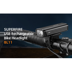 lanterna led pentru bicicleta supfire bl11, 120m, 400lm, acumulator 2000 mah, usb