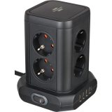 prelungitor tip turn brennenstuhl, 8 prize, 4 usb, cablu 2m, pozitionare prize 45