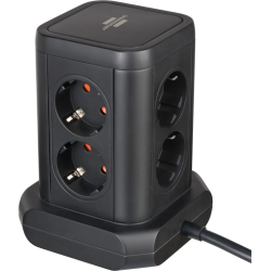 prelungitor tip turn brennenstuhl, 8 prize, 4 usb, cablu 2m, pozitionare prize 45