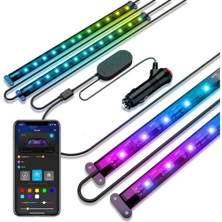 banda led auto govee  h7090 rgbic, sincronizare muzica, control app, 30 de scene