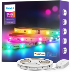 banda led govee basic h618c rgbic, 10m, sincronizare muzica, wifi si bluetooth, alexa , google asistant
