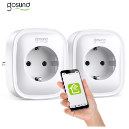 set 2 prize inteligente wifi gosund sp112, 16a, 2x usb,tuya, monitorizare consum energie